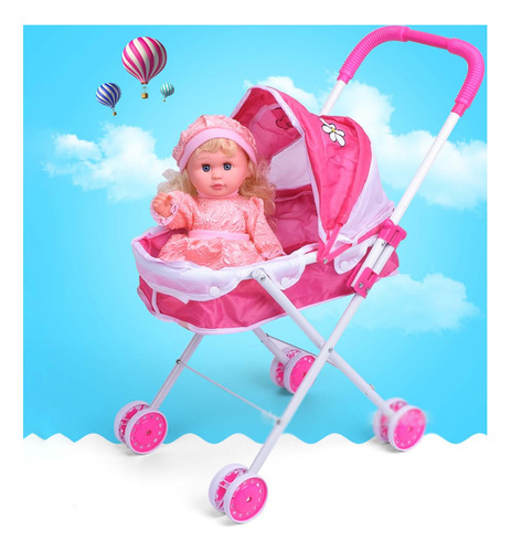 Cochecito De Muñeca Plegable, Mini Cochecito De Bebé,