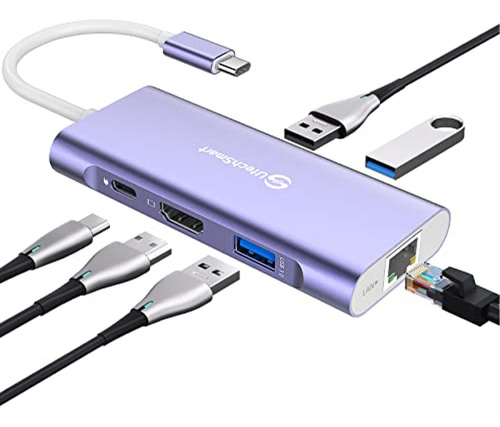 Hubs Usb  Concentrador Usb C, Utechsmart 6 En 1 Adaptador Us