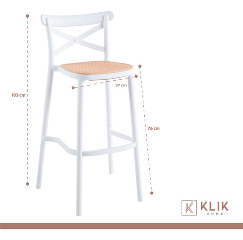 Pack De 4 Taburetes Crossback Danubio - Blanco
