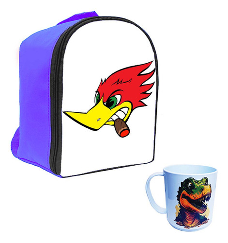 Kit Mochila Jardin Pajaro Loco Y Taza  #a9