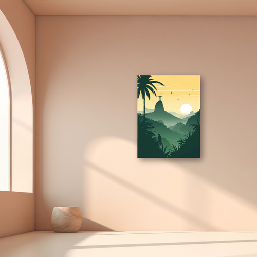 Cuadro Mural Brasil Dibujo Lienzo 40x53 Cm