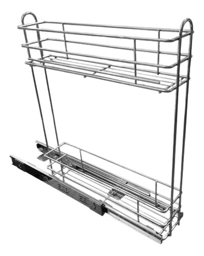Canasto Extraíble 2 Niveles Guías Telescópicas Pintura Cromo