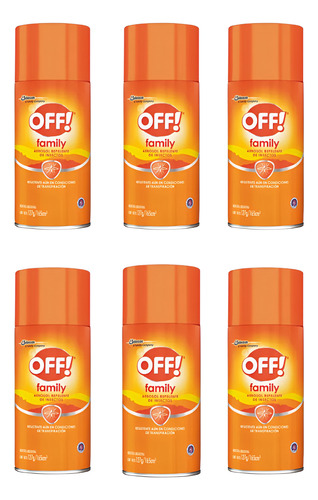 Repelente Mosquito Off Family Pack X 6 Unidades 165cm3