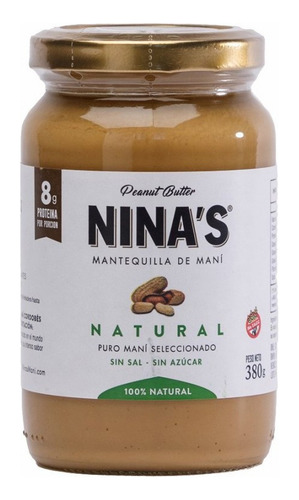 Mantequilla De Maní Natural 380 Gr. Ninas