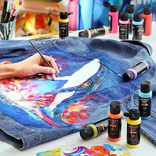 Pintura Textil Acrilica Lavable Arteza Juego De 14 Botellas
