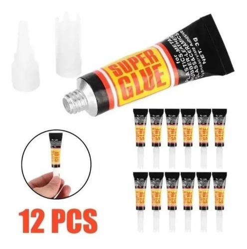 Pegamento Adhesivo Super Glue De Cianocrilato 3gr 12pzs