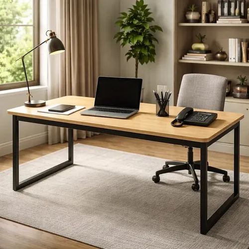 Mesa Escritório Industrial Reforçado Ferro Homeoffice 150x60 Mel