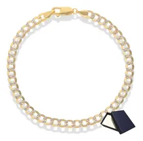 Comprar Pulsera Pulso Esclava Oro 10k Barbada 4.5mm 18cm Diamantada Moon Rock Oro Puro 10k Hombre Mujer Dama Regalo Brazalete Oro Pulseras Oro Puro 10k Oro Italiano Italy Regalo Novia Novio Joyería Fina 10k