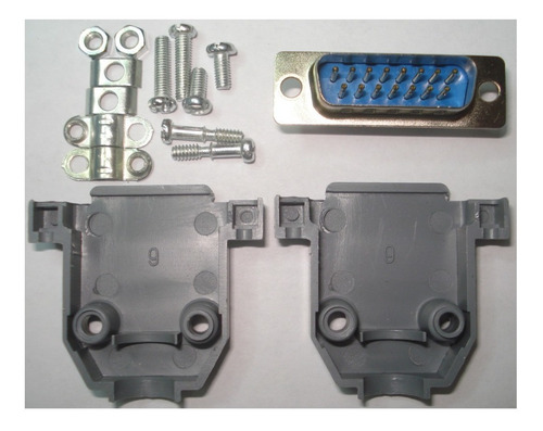 Conector Db15 Hembra Y Macho Para Soldar Con Cubierta Paq10