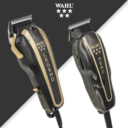 Wahl Barber Combo Profesional Cortadora Terminadora + Regalo Negro/dorado