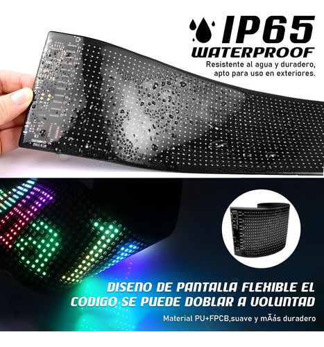 Programable Pantalla Flexible Led Devil Ojos 12x59.5cm 2pzas