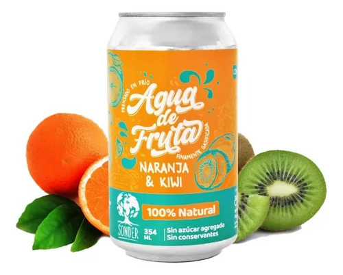 Agua Frutal Gasificada 100% Natural Sonder 354ml