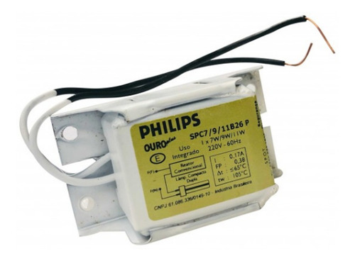 Reator Para Lâmpadas Pl-s Hns 7w 9w 11w 220v Philips
