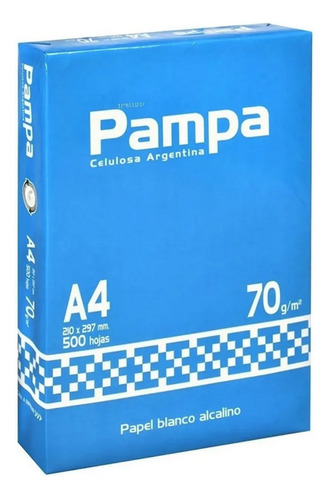 Resma Pampa A4 70 G Papel Blanco 500 Hojas