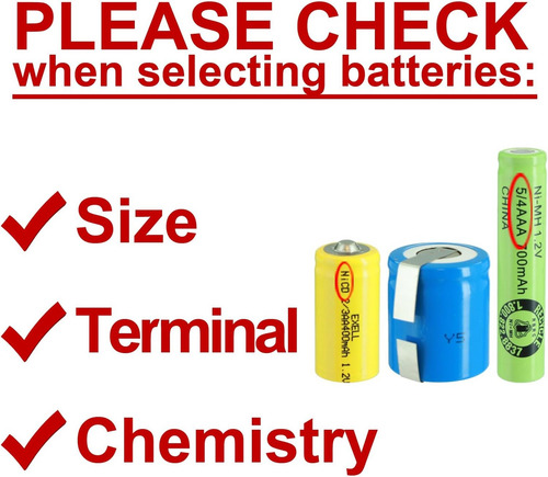 Batería Recargable 1.2v 2500mah Nicd Tamaño 1/2d Para Instru