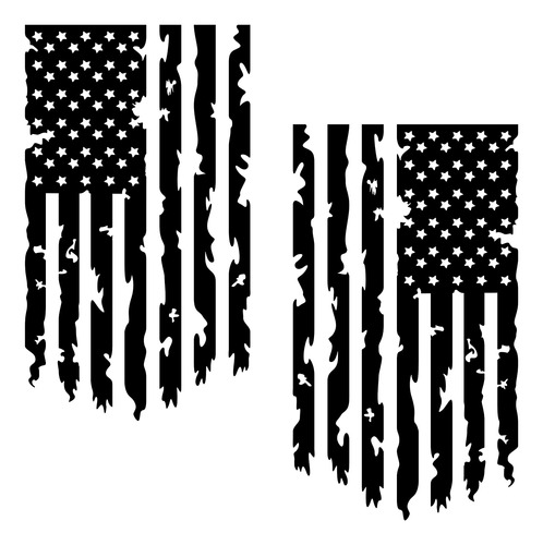 Distressed American Usa Us Flag Truck Tailgate Vinyl De...