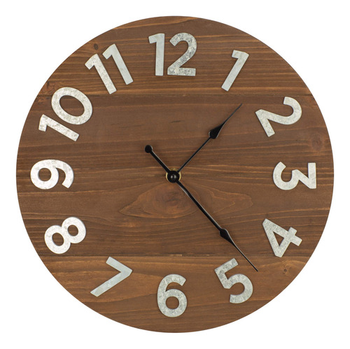 Patton Wall Decor Reloj Pared Madera Nogal Rustico Marco 12 