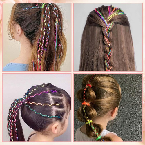 32pcs Colorful Hair Wrap String For Braids Gradient Color...