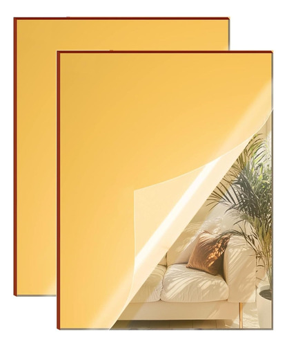 Placa Acrilico Espejo Dorado Plateado 90cm X 122cm X 1,5mm