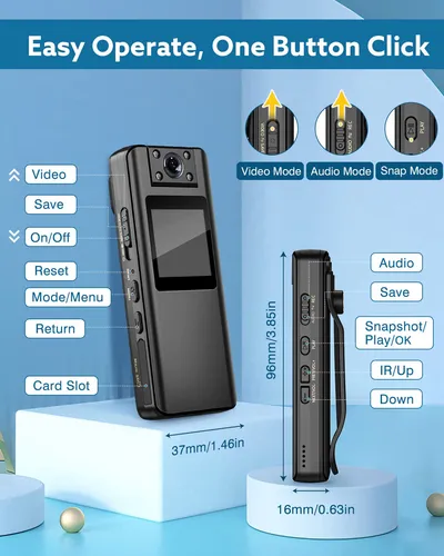 Boblov Camara Corporal A22 De 64/32 Gb, Bateria De 2200 Mah