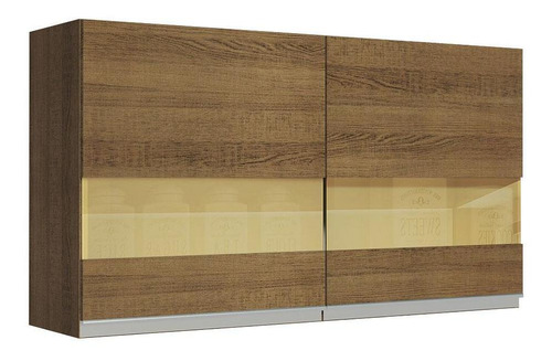 Armário Aéreo Madesa Glamy 120 Cm 2 Portas C/ Vidro - Rustic