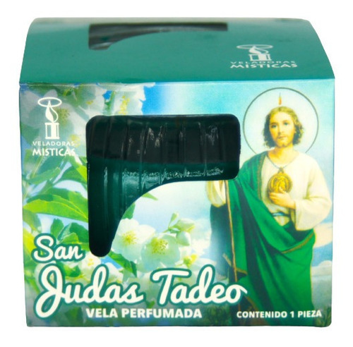 Veladora San Judas Tadeo Perfumada Roma Verde Por Pieza 