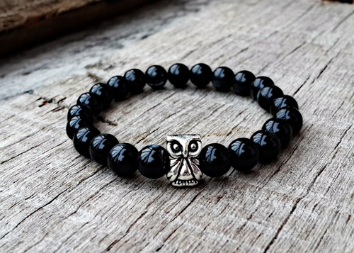 Pulseira Coruja Pedra Luxo