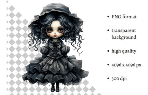 Imagen Digital Nena Muñeca Gótica 99977662
