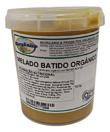 Melado De Cana Batido Orgânico Biorgânica 500g