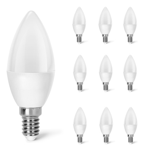 Lampara Foco Led Ahorrador C37 E14 Luz Cálida 10w 10pcs
