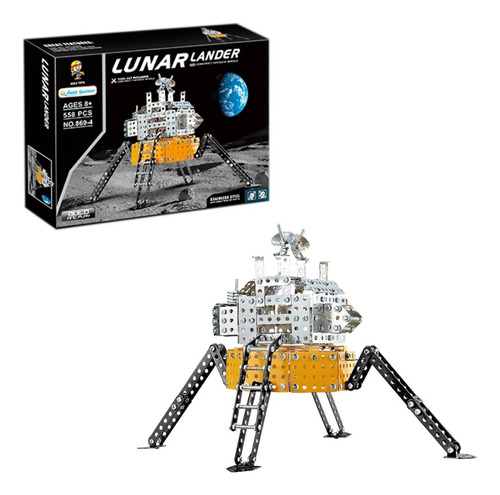 Set Construcción Acero Inoxidable Aterrizaje Lunar 558 Pz Ub