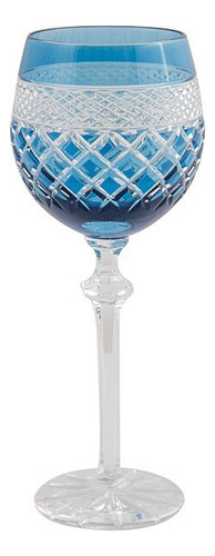 Taça Para Vinho Lodz Crystals Nowy Azul 400 Ml - Cada