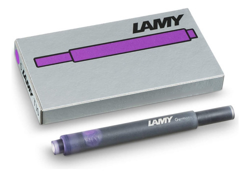 Tinta Lamy T10 Caja 5 Cartuchos Tinta Violeta Exterior Transparente