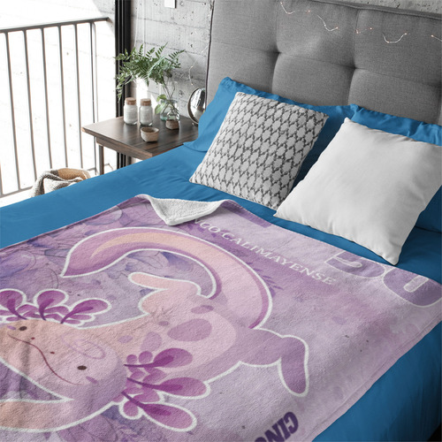 Cobija Frazada Manta Polar Billete Ajolote 150 X 200 Cm Color Lavanda Diseño Modelo 1