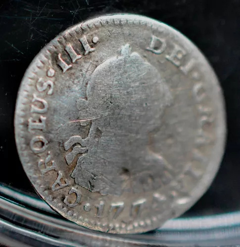 Moneda 1/2 Medio Real Plata Original Carlos Ill 1774 F M