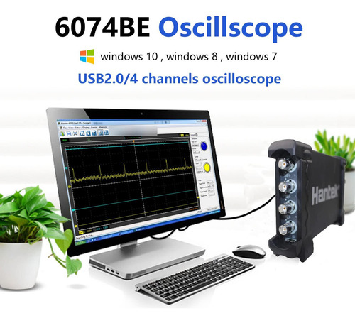 Hantek 6074be Osciloscopio Automotriz 70 Mhz 4 Canales