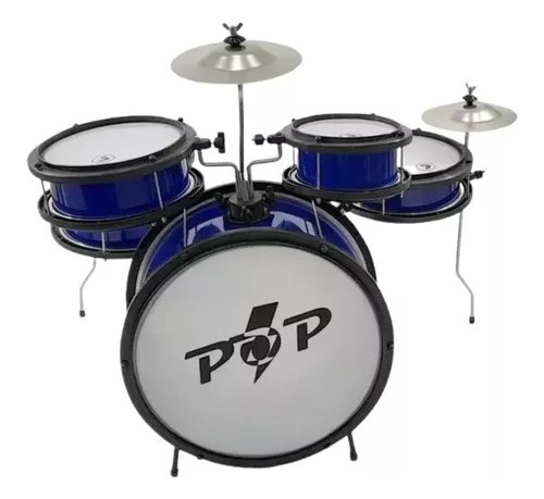 Bateria Acústica Infantil Luen Pop Kids Azul