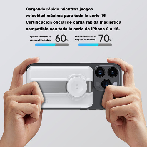Batería Portátil Inalámbrica 2 En 1 T17 Blanco