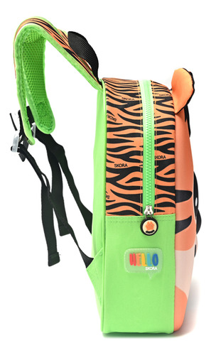 Mochila Infantil Skora Jardin 3d Ergonómica Resistente Color Naranja Diseño De La Tela Tigre