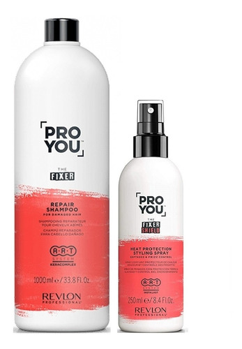 Shampoo 1000ml + Protector Térmico Revlon Pro You The Fixer