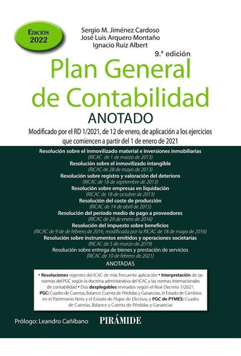 Libro: Plan General De Contabilidad Anotado. Jimenez Cardoso