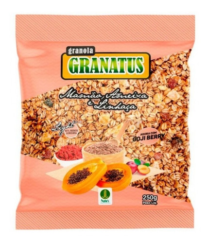 Granola Mamão Ameixa E Linhaça C/ Goji Berry Granatus 250grs