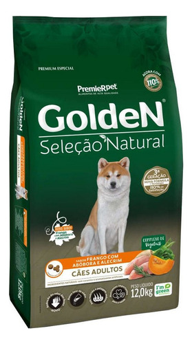 Ração Golden Seleção Natural Frango Para Cães Adultos 12kg