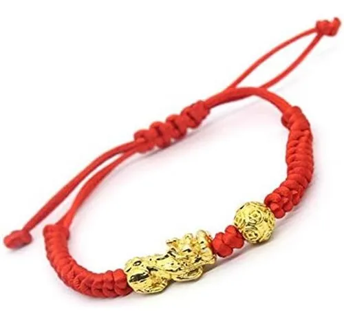 2 Pulseras De Hilo Rojo Pi Xiu Chino Feng Shui Pi Xiu Kabbal
