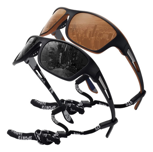 Gafas De Sol Hombre Deportiva Ciclismo Pesca Conducción 2pcs