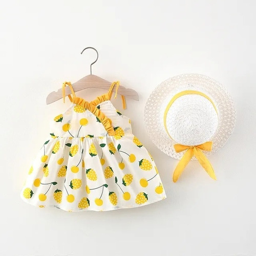 Vestido Con Sombrero - Vestido Amarillo - Verano