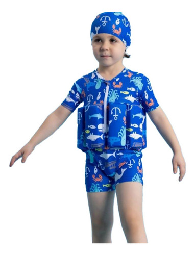 Traje De Baño Natación Flotante De Una Sola Pieza Para Niños