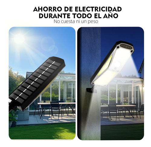 Luz Solar De Pared Sensor Solar De Pared 3modos+remote 6000k
