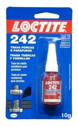 Fijador De Roscas Loctite Resistencia Media 10 Grs