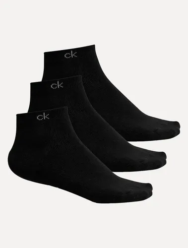 Meia Calvin Klein Cano Curto Ck Preta Kit 3 Pares